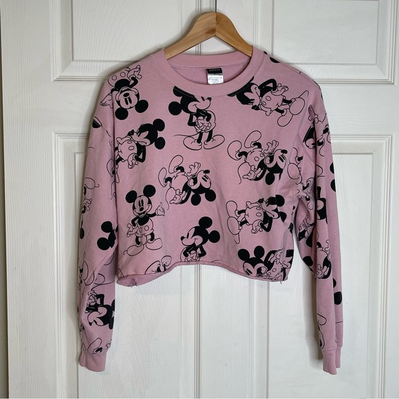Disney Sweaters - Vintage Disney classic Mickey Mouse Crew Neck Sweater Crop nostalgia retro